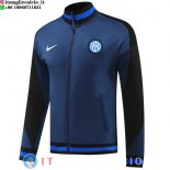 Giacca Lunga Zip Inter Milan 24-25 Blu Nero