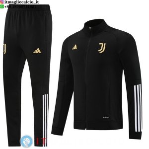 Giacca Set Completo Lunga Zip Juventus 2023/2024 Nero Bianco