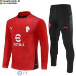 Tuta da Allenamento AC Milan Mezza Cerniera 25-26 Rosso Nero Tuta da Allenamento AC Milan Mezza Cerniera 25-26 Rosso Nero