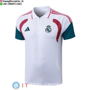POLO Maglia Real Madrid 2026/2027 Bianco Rosa Verde