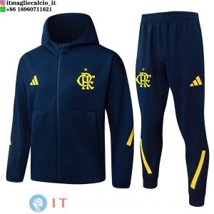 Giacca con Cappuccio e Zip Completa e Pantaloni Flamengo 2025/2026 Blu Navy