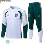 Tuta da Allenamento Bambino Italia Mezza Cerniera 2026 Bianco Verde