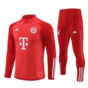 Felpa Da Allenamento Bambino Set Completo Bayern Monaco 23-24 Rosso Bianco