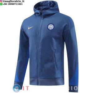 Giacca Felpa Cappuccio Inter Milan 24-25 Blu