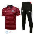 POLO Maglia Set Completo Bayern Monaco 2022/2023 Rosso I Nero