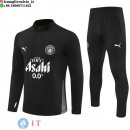 Felpa Da Allenamento Bambino Set Completo Manchester City 2025/2026 Nero Bianco