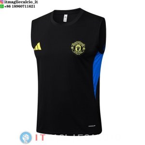 Senza Maniche Maglia Manchester United 2025/2026 Nero Blu