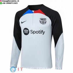 Felpa Da Allenamento Barcellona 23-24 Grigio Rosso Blu