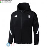 Giacca Con Cappuccio Full Zip Juventus 2025/2026 Nero Bianco