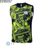 Senza Maniche Maglia Manchester city 2024/2025 Blu Navy Verde Senza Maniche Maglia Manchester city 2024/2025 Blu Navy Verde