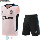 Senza Maniche Set Completo Maglia Manchester United 2023/2024 Rosa Nero