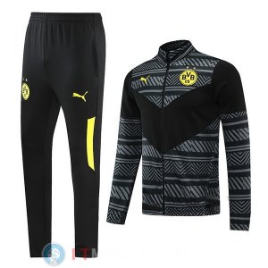 Giacca Set Completo Lunga Zip Borussia Dortmund 22-23 Grigio Nero Giallo