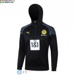 Giacca Felpa Cappuccio Borussia Dortmund 23-24 Nero Grigio