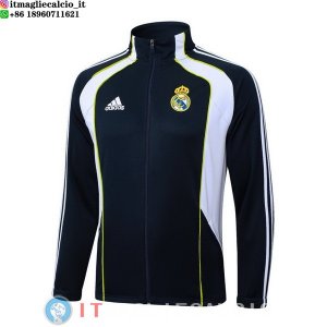 Giacca Lunga Zip Real Madrid 2025/2026 Blu Navy I Bianco