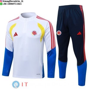Felpa Da Allenamento Set Completo Colombia 2026 Bianco Giallo Blu