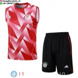 Senza Maniche Set Completo Maglia Bayern Monaco 2023/2024 Rosso Bianco Nero