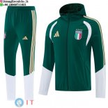 Giacca a Vento e Pantaloni Italia 2026 Verde Bianco