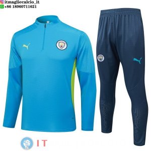 Felpa Da Allenamento Set Completo Manchester city 25-26 Blu Grigio