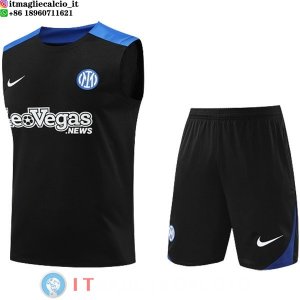 Senza Maniche Set Completo Maglia Inter Milan 2024/2025 Nero Blu