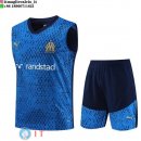 Senza Maniche Set Completo Maglia Marseille 2023/2024 Blu