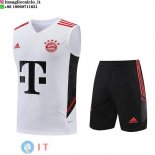 Senza Maniche Set Completo Maglia Bayern Monaco 2023/2024 Bianco Nero