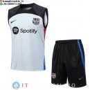 Senza Maniche Set Completo Maglia Barcellona 2023/2024 Grigio Luce Rosso