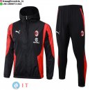 Giacca A Vento Set Completo AC Milan 24-25 Nero Rosso