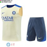 Senza Maniche Set Completo Maglia Inter Milan 2024/2025 Giallo Grigio