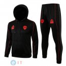 Giacca Felpa Cappuccio Set Completo Arsenal 2022/2023 Nero Rosso