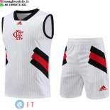 Senza Maniche Set Completo Maglia Flamengo 2023/2024 Bianco Nero