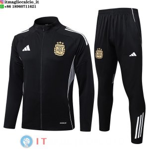 Giacca Full Zip e Pantaloni Allenamento Bambino Argentina 2026 Nero Grigio