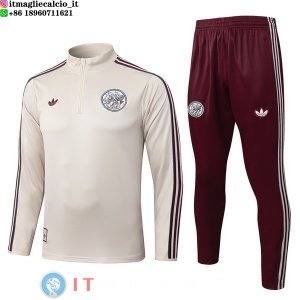 Tuta da Allenamento Ajax Mezza Cerniera 2025/2026 Giallo Rosso