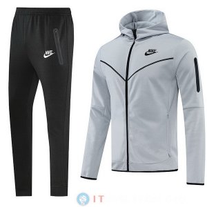 Giacca Felpa Cappuccio Set Completo Nike 22-23 Grigio Nero