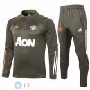 Giacca Bambino Set Completo Manchester united 2021/2022 Verde Navy
