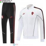 Giacca Lunga Zip Set Completo AC Milan 25-26 Bianco Nero