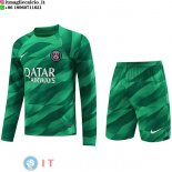 Thailandia Maglia Set Completo Uomo Paris Saint Germain Portiere ML 2023/2024 Verde