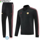 Giacca Lunga Zip Set Completo Manchester United 25-26 Nero Giacca Lunga Zip Set Completo Manchester United 25-26 Nero