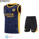 Senza Maniche Set Completo Maglia Inter Milan 2025/2026 Blu Giallo