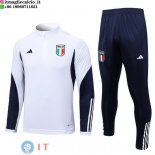 Felpa Da Allenamento Set Completo Italia 2023 Bianco I Blu Navy