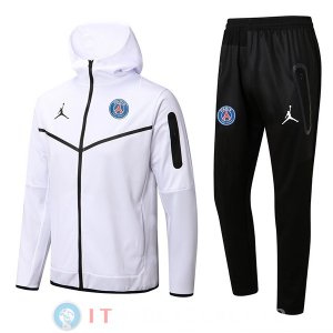 Giacca Felpa Cappuccio Set Completo Paris Saint Germain 22-23 Bianco Nero