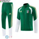 Giacca Set Completo Lunga Zip Italia 2026 Verde I Bianco Giacca Set Completo Lunga Zip Italia 2026 Verde I Bianco