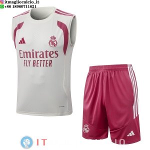 Senza Maniche Set Completo Maglia Real Madrid 2026/2027 Rosa Giallo