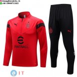 Felpa Da Allenamento Set Completo AC Milan 22-23 Rosso Nero