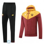 Giacca A Vento Set Completo AS Roma 22-23 Nero Giallo