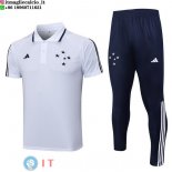 POLO Maglia Set Completo Cruzeiro 2023/2024 Bianco Blu Navy