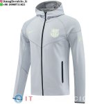 Giacca Felpa Cappuccio Barcellona 25-26 Grigio Luce Giacca Felpa Cappuccio Barcellona 25-26 Grigio Luce