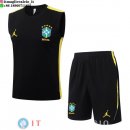 Senza Maniche Set Completo Maglia Brasile 2026 Nero Giallo