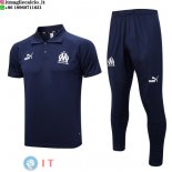 POLO Maglia Set Complet Marseille 2023/2024 Blu Navy