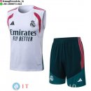 Senza Maniche Set Completo Maglia Real Madrid 2026/2027 Bianco Rosa Verde