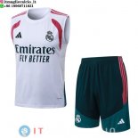 Senza Maniche Set Completo Maglia Real Madrid 2026/2027 Bianco Rosa Verde Senza Maniche Set Completo Maglia Real Madrid 2026/2027 Bianco Rosa Verde